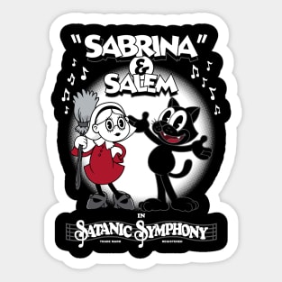 Vintage Cartoon Sabrina Witch and Black Cat Sticker